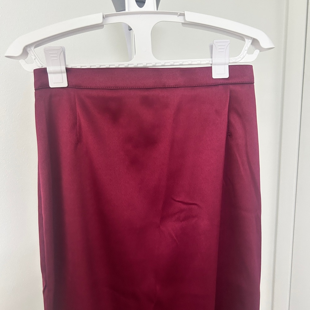 NWT Custom Made Satin MIDI  Skirt - Picture 2 of 8